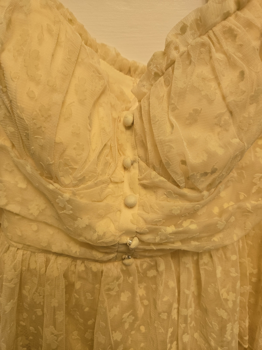 Yellow Ruffled Tiered Sundress - Picture 3 of 6